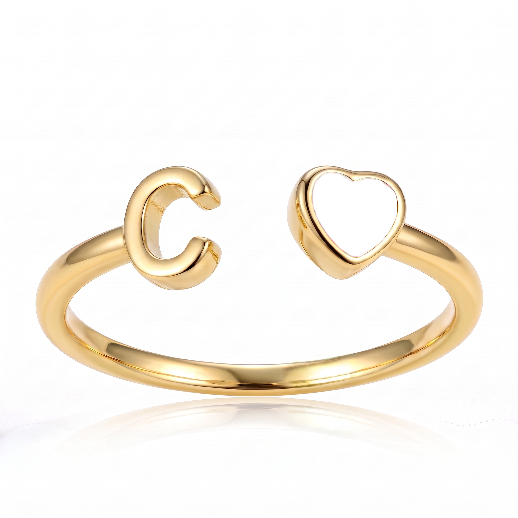 Verstellbarer Initialen-Geburtsstein-Ring „Cleo“