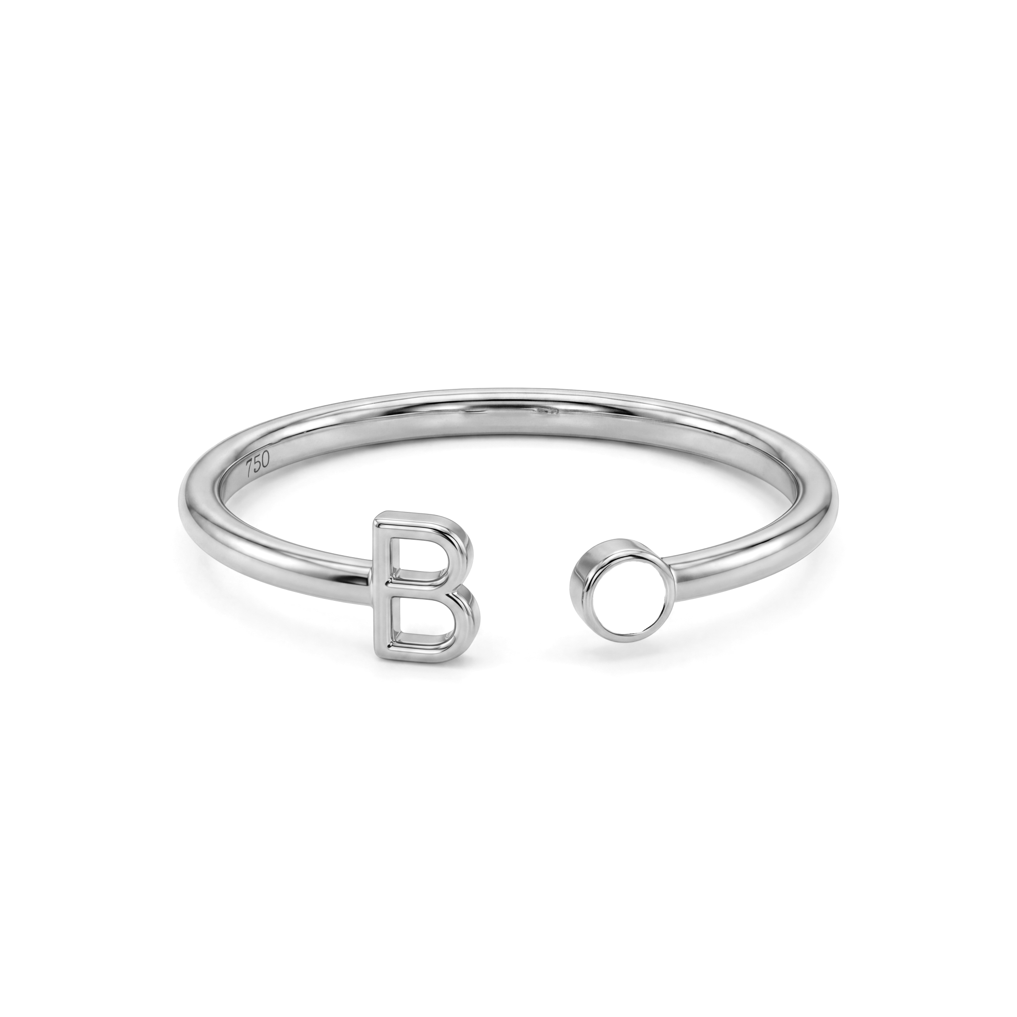 Adjustable Initial Birthstone Ring "Tove"