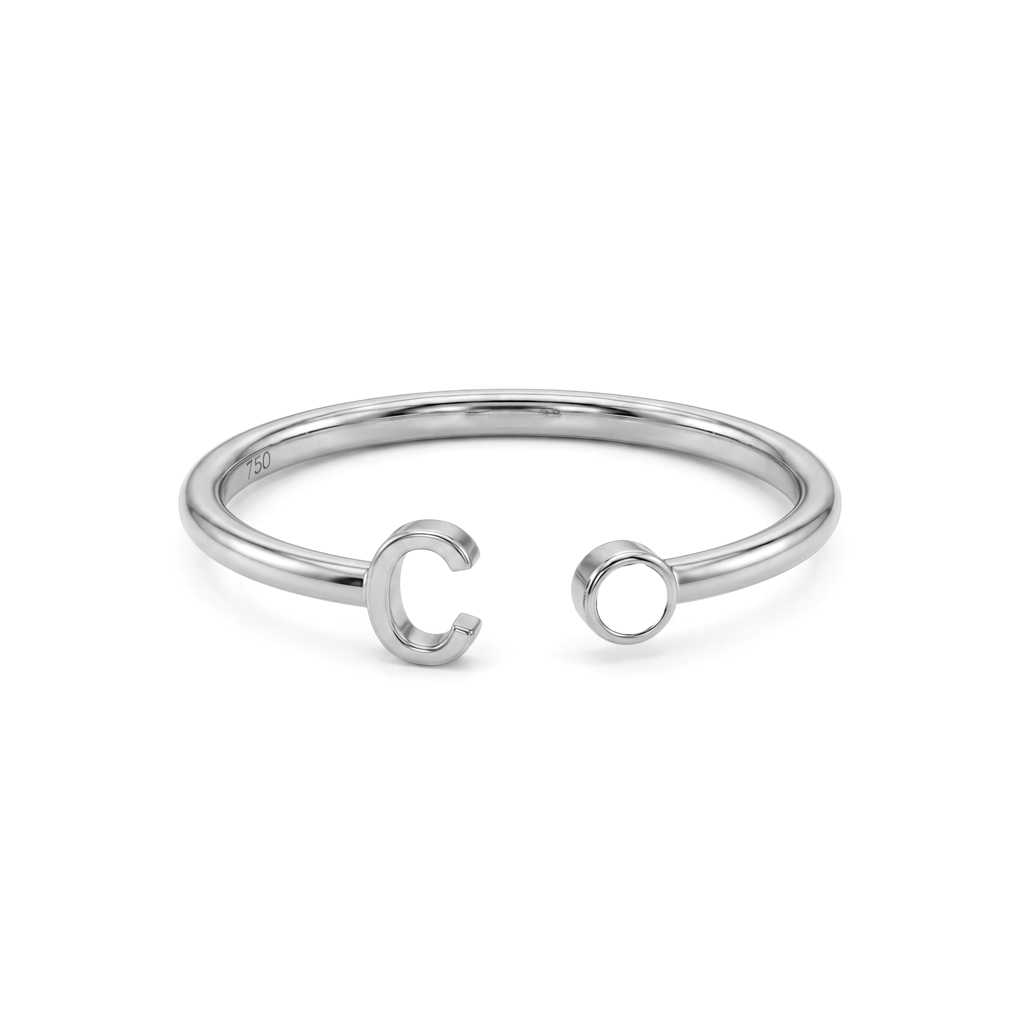Adjustable Initial Birthstone Ring "Tove"