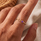 Verstellbarer Initialen-Geburtsstein-Ring „Cleo“