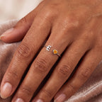 Verstellbarer Initialen-Geburtsstein-Ring „Cleo“