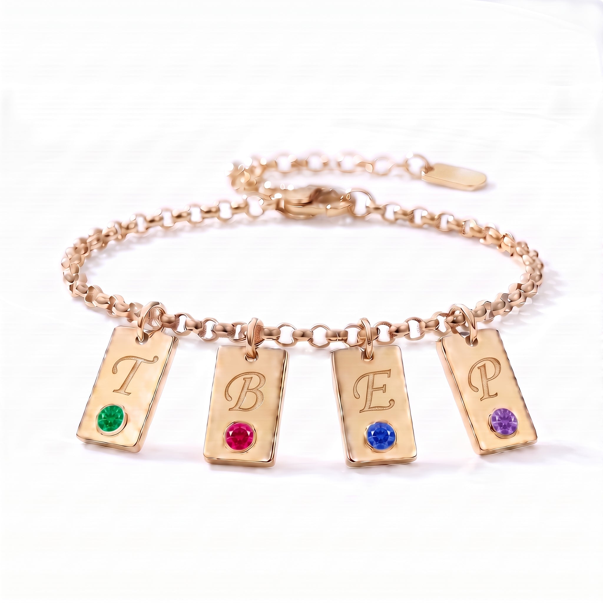 Initialen-Geburtsstein-Armband "Nova"