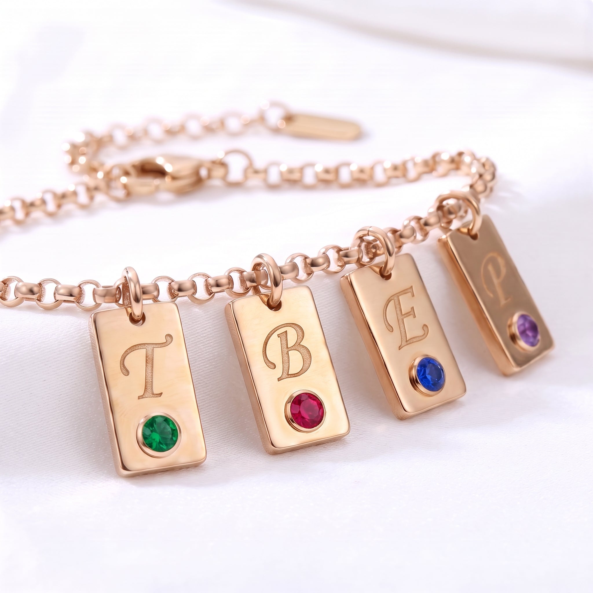 Initialen-Geburtsstein-Armband "Nova"