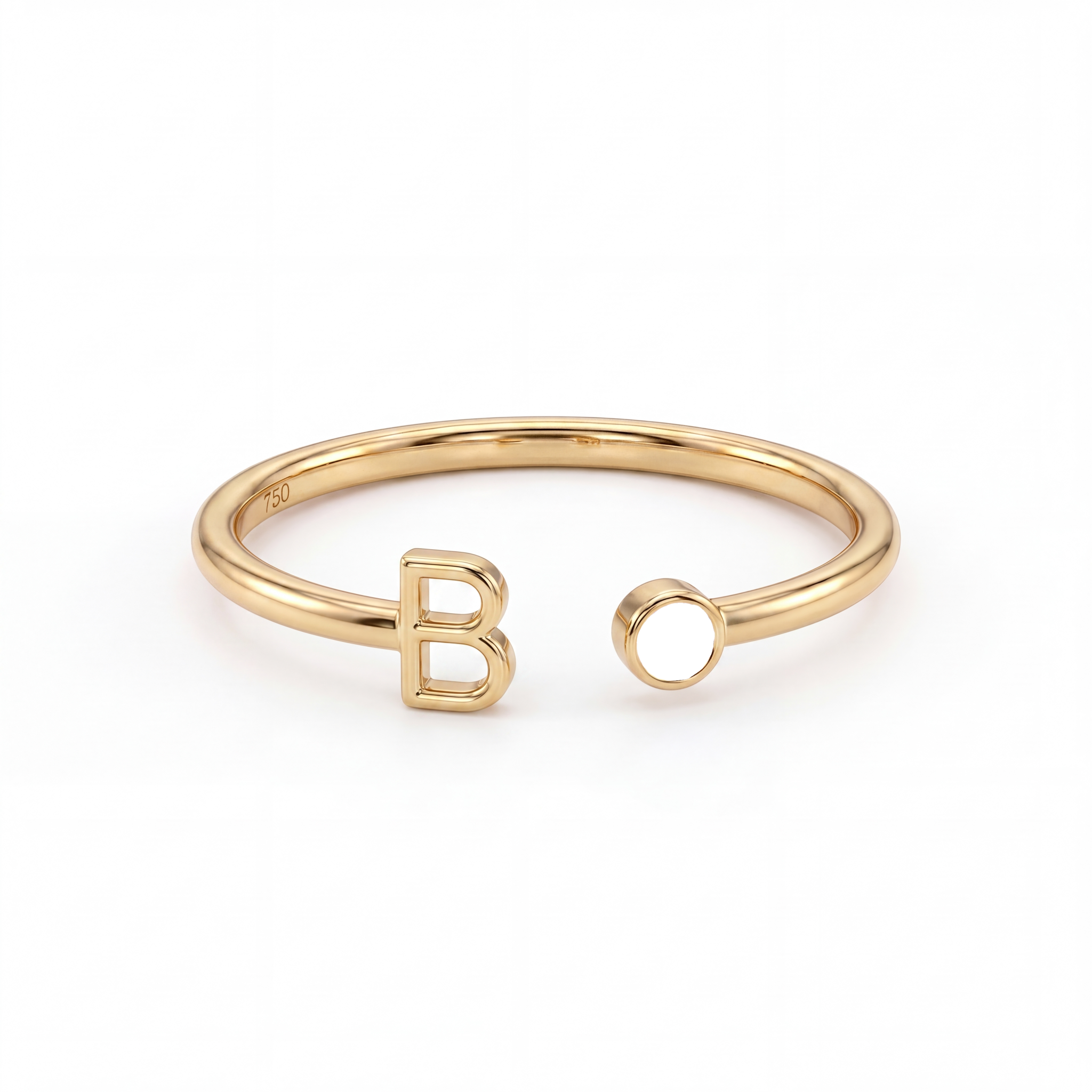 Adjustable Initial Birthstone Ring "Tove"