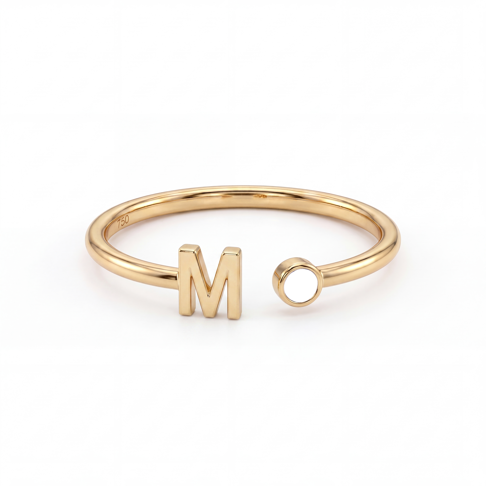 Adjustable Initial Birthstone Ring "Tove"