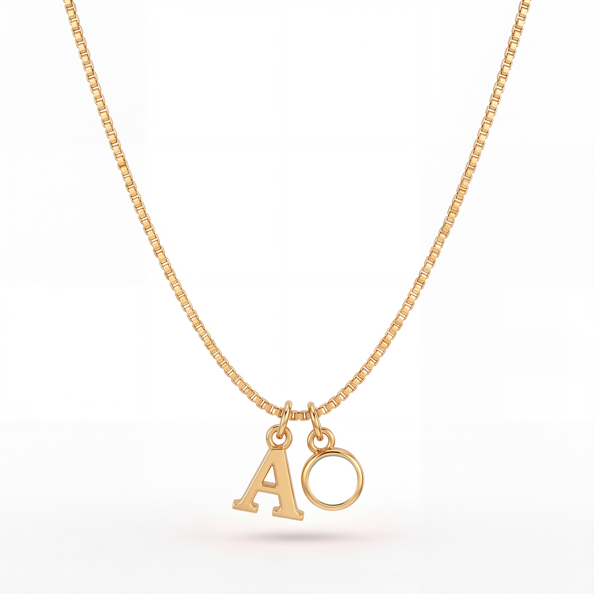 Initial Birthstone Necklace "Cora"